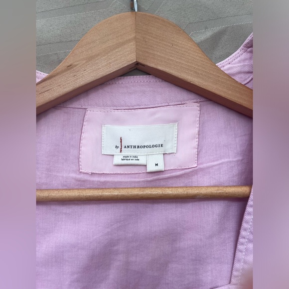 ANTHROPOLOGIE Square-Neck Babydoll Mini Dress Pink Women's Size M - Picture 3 of 6